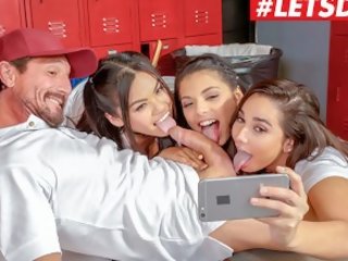 Letsdoeit - universidade meninas ir selvagem em maravilhoso grupo caralho